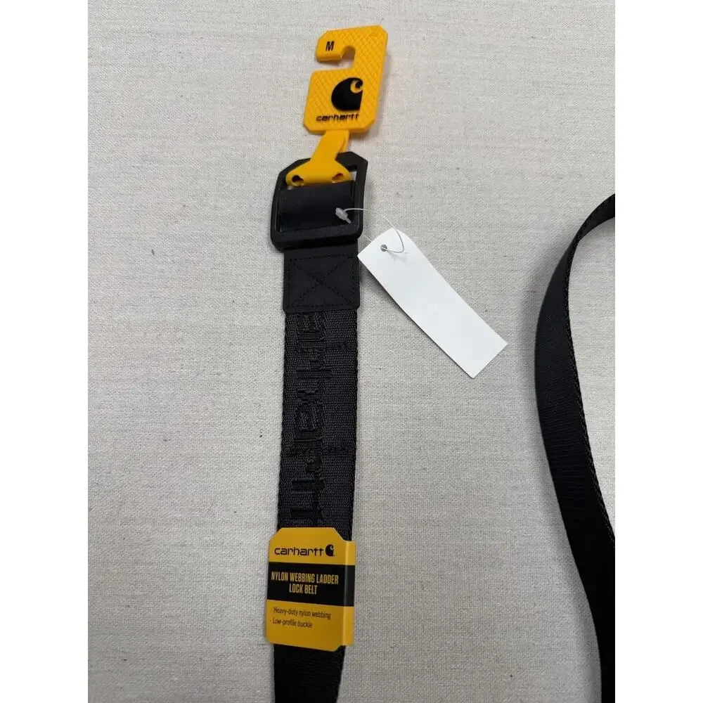 NEW Carhartt Nylon Webbing Ladder Lock Belt – Black Size M Heavy Duty